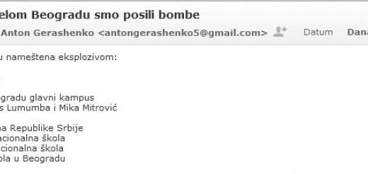 “Novostima” stigao mejl: Postavili smo bombe po cijelom Beogradu