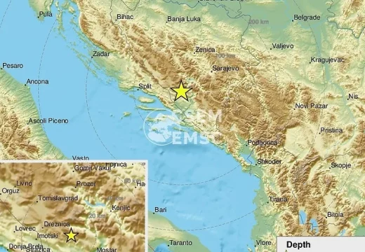 Zemljotres jačine 4,8 po Richteru uzdrmao Hercegovinu, osjetio se i u drugim mjestima