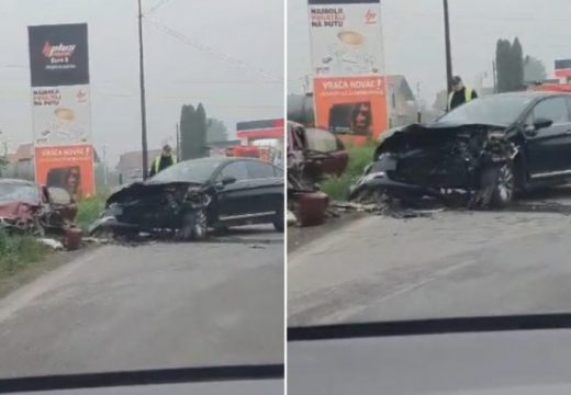 Teška saobraćajna nesreća na putu Živinice-Banovići  (VIDEO)