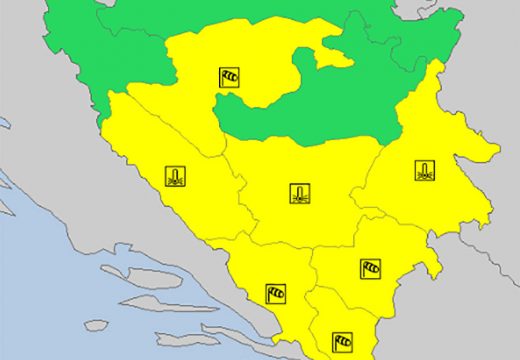 Žuti meteoalarm ‘upaljen’ za veći dio BiH! Objavljena i prognoza do utorka – evo kad stiže snijeg