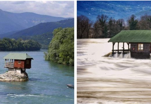 Poplavljena čuvena kućica na Drini (Video)