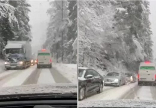 Na nekoliko puteva u BiH je loše stanje :Kamioni proklizali, automobili se jedva probijaju (VIDEO)