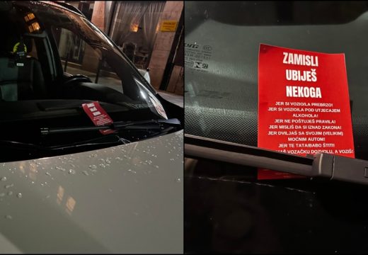 U centru Sarajeva na automobile zakačeni flajeri: “Zamisli ubiješ nekoga” (Foto)