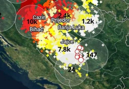 Olujna noć u BiH srušila rekorde: Registrovano čak 21.500 gromova i munja
