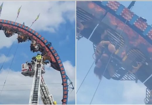 Posjetitelji zabavnog parka tri sata visili naglavačke jer se zaglavio vozić (VIDEO)