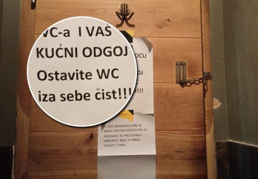 U toaletu jednog kafića osvanuo natpis: Šta mislite o tome?