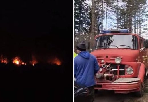 Drvo palo na dalekovod i izazvalo požar: Snažan vjetar napravio štetu u Vlasenici (Video)