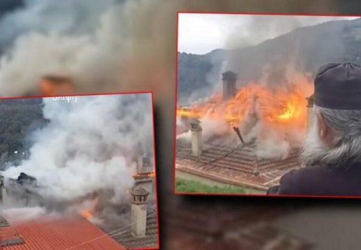 Požar u manastiru na Svetoj Gori: Vatra progutala dio velike svetinje (Video)
