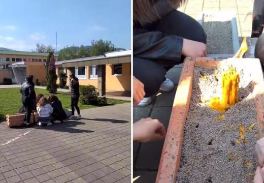 Potresne scene ispred banjalučke škole: Đaci u suzama pale svijeće tragično nastradaloj pedagogici (Video)