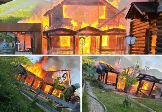 Ribnik: Pogledajte razmjere velikog požara, restoran pretvoren u zgarište (Video)