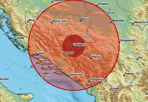 Snažan zemljotres pogodio BiH: Epicentar u blizini Sarajeva