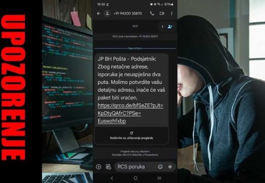Upozorenje građanima BiH: Ponovo stižu lažne SMS poruke o neuspješnoj isporuci paketa