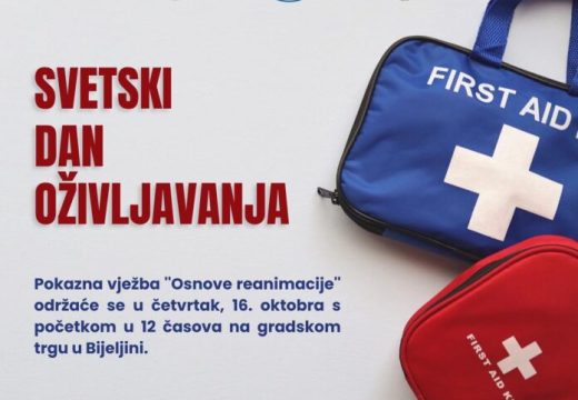 Bijeljina:  Crveni krst sutra obilježava Svjetski dan oživljavanja pokaznom vježbom na Gradskom trgu