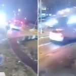 Momenat kada je Mercedes van kontrole preletio preko automobila (video)