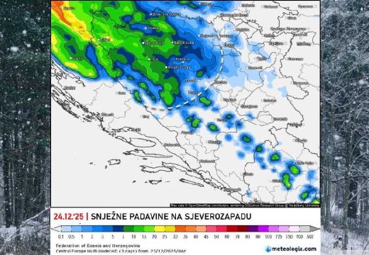 Vrijeme se mijenja: Snijeg i susnježica zahvataju veći dio zemlje